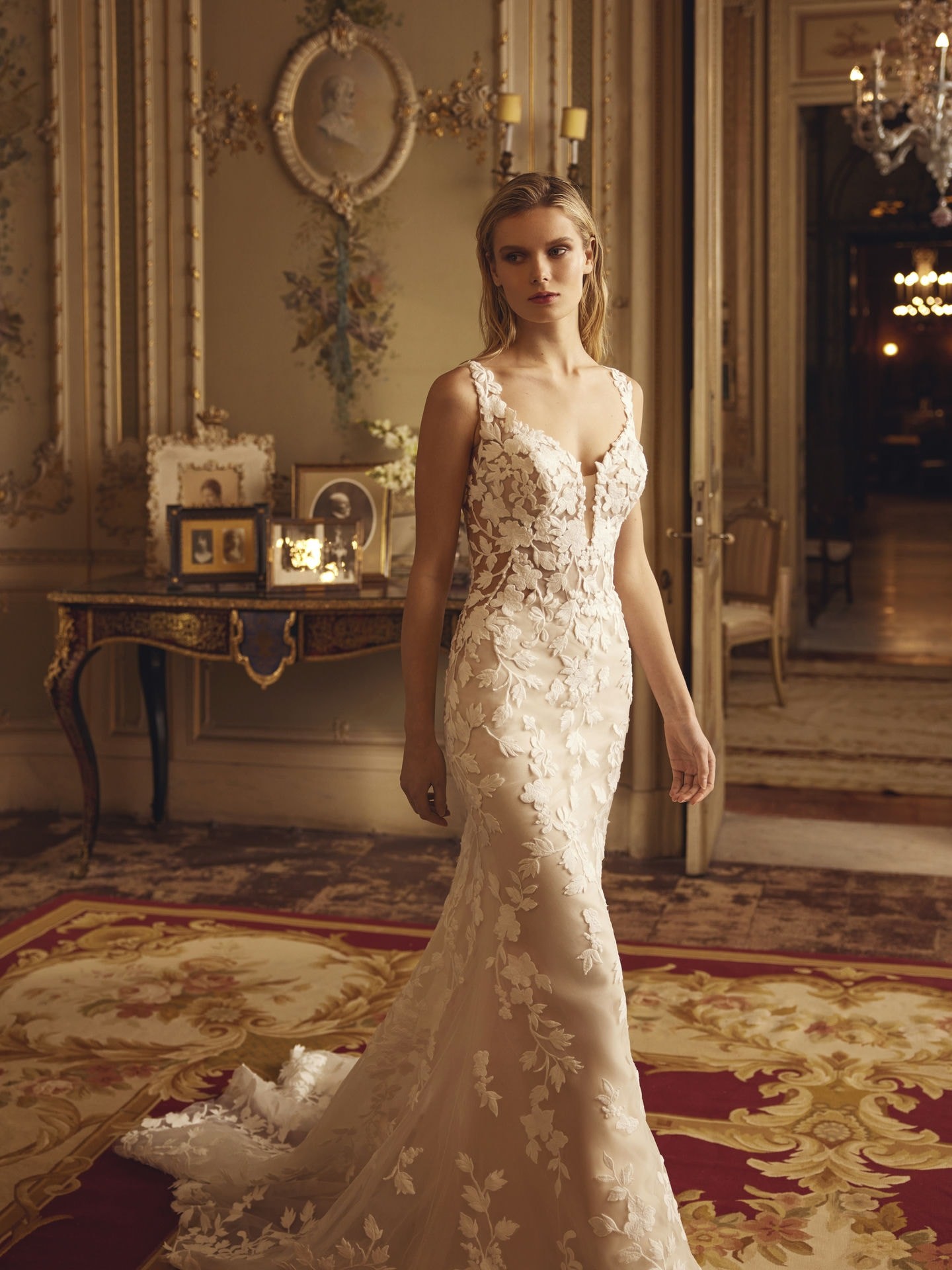 mermaid wedding dress with lace Elegant Matte Satin Mermaid Wedding Dress with Detachable Lace Bolero main image 1